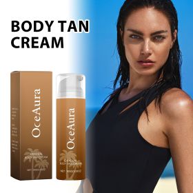 Gradual Buildable Sunless Body Tan Cream 100g Hydrating Streak-Free Self Bronzing Lotion Airless Pump Design Natural Warm Bronze Skin Tone Full B