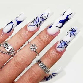 24 PCS Blue Butterfly Art (Option: Pink)