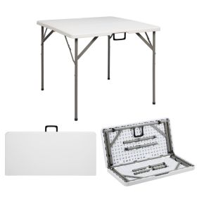 34inch Foldable Square Table (Option: WHITE)
