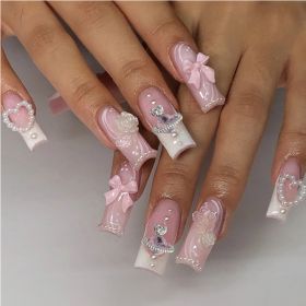24 PCS Planet Pearl Flower Nail Art (Option: Pink)