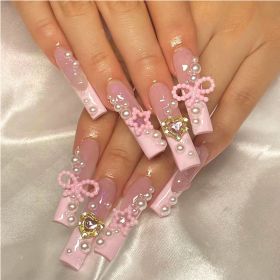 24 PCS Bowbowknot Nail Art (Option: Pink)